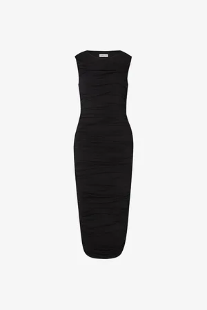 By Malina Womens Katherine Slim-Fit Ruched Stretch-Jersey Midi Dress