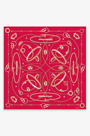 Cartier Womens Precious Mundanity Logo-Print Silk Scarf
