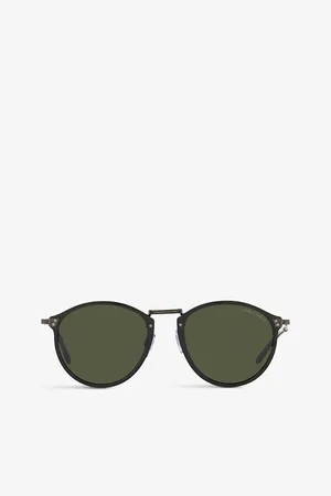 Giorgio Armani Womens Ar318Sm Round-Frame Acetate and Metal Sunglasses