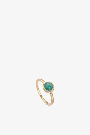 ASTLEY CLARKE Womens Luna 18ct Yellow Gold-Plated Vermeil Sterling-Silver and Amazonite Ring