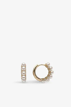 Yoko London Eclipse 18ct Yellow-Gold, 0.225ct Brilliant-Cut Diamond and Akoya Pearl Earrings