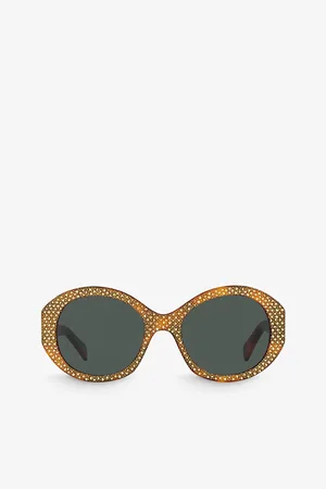 Céline Womens Cl000415 Round-Frame Acetate Sunglasses