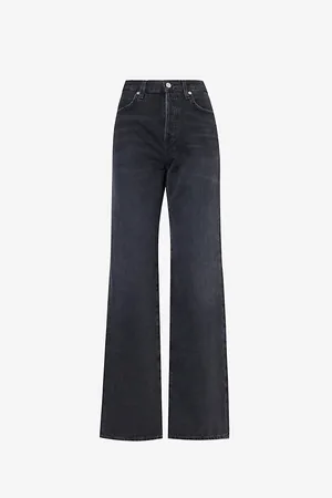 Citizens of Humanity Womens Annina Whiskered Wide-Leg Denim Jeans