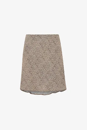 Whistles Womens Dashed Leopard-Print Woven Mini Skirt