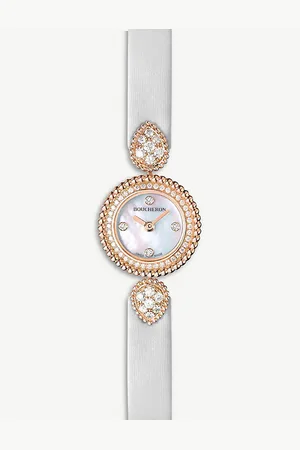 Boucheron Wa015507 Serpent Bohème 18ct Rose-Gold, Diamond and Mother-Of-Pearl Watch