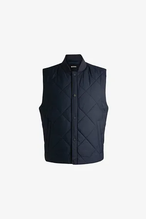 HUGO BOSS Mens Diamond-Quilt Regular-Fit Recycled-Polyester Gilet