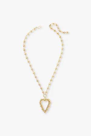 Brinker & Eliza Womens Heart Of 24ct Yellow -Plated Brass Heart Pendant Necklace