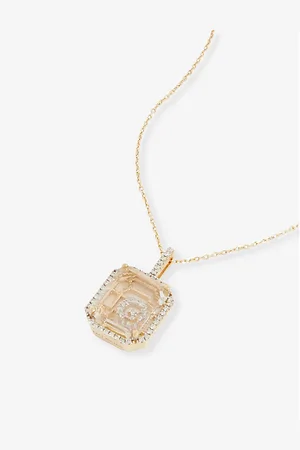 Mateo Secret G 14ct Yellow-Gold, 0.28ct Diamond and Quartz Pendant Necklace