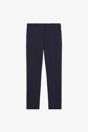 The Kooples Womens High-Rise Straight-Cut Stretch-Woven Trousers