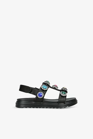 Kurt Geiger Mini Orson Crystal-Embellished Leather Sandals 7-10 Years