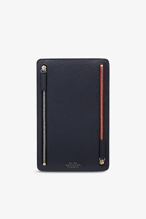 SMYTHSON Panama Zip Crossgrain Leather Currency Case