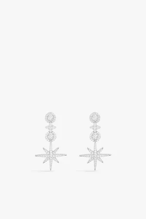 APM Monaco Womens Pavé Météorites and Circles Sterling- and Cubic Zirconia Drop Earrings
