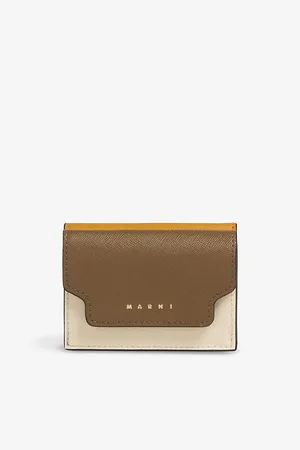 Marni Womens Logo-Print Leather Trifold Wallet