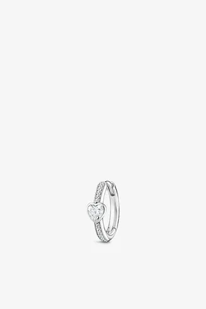 Thomas Sabo Womens Heart Sterling-Silver and Cubic Zirconia Single Hoop Earring
