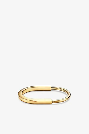 Tiffany & Co. Mens Lock 18ct Yellow-Gold Bangle Bracelet