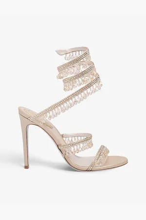 RENE CAOVILLA Womens Chandelier Bead-Embellished Leather Heeled Sandals
