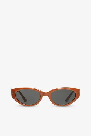 Gentle Monster Womens Rococo Or2 Butterfly-Frame Branded-Arm Acetate Sunglasses