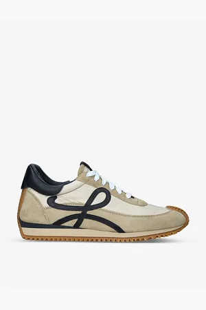 Loewe Mens Flow Runner Monogram Leather and Shell Trainers