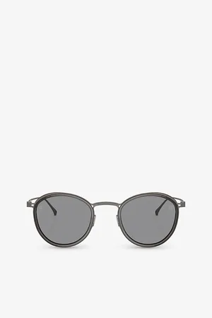 Giorgio Armani Womens Ar6148T Phantos-Frame Titanium Sunglasses