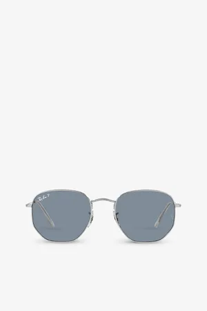 Ray-Ban Rb3548N Hexagonal-Frame Steel Sunglasses