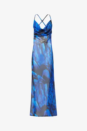Gracejacob Womens Midnight Abstract-Print Woven Maxi Dress