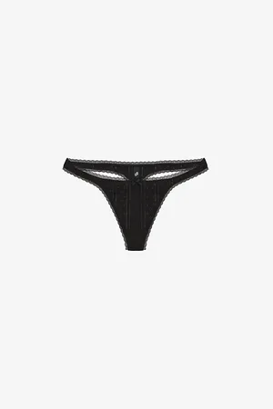 Cou Cou Intimates Womens Pointelle Mid-Rise Organic-Cotton Thong