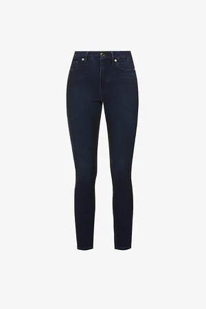 GOOD AMERICAN Womens Good Legs Skinny High-Rise Stretch-Denim Jeans