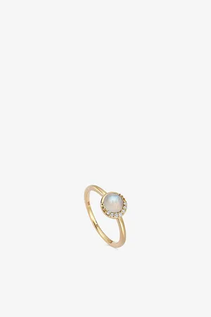 ASTLEY CLARKE Womens Luna 18ct Yellow Gold-Plated Vermeil Sterling-Silver and Moonstone Ring