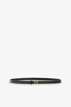 Claudie Pierlot Womens Logo-Buckle Think Leather Belt