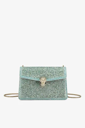 Bvlgari Womens Serpenti Forever Mini Suede Cross-Body Bag