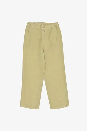 Caramel Erodium Round-Pocket Linen Trousers 3-12 Years