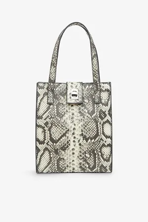 Whistles Womens Eben Snake-Print Leather Tote