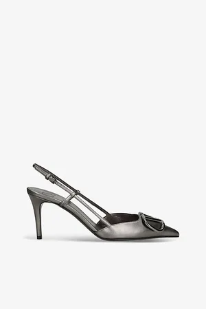VALENTINO GARAVANI Womens Vlogo Slingback Leather Heeled Courts
