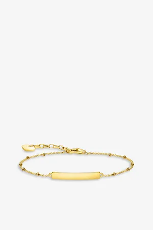 Thomas Sabo Womens Dots 18ct Yellow Gold-Plated Sterling-Silver Belcher Bracelet