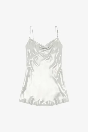Diesel Womens D-Minty Cowl-Neck Chain-Strap Satin Mini Dress