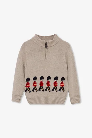 FrenchTrotters Guardsman-Intarsia Half-Zip Wool-Blend Jumper 2-11 Years