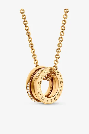 Bvlgari B.Zero1 18ct Yellow-Gold and 0.14ct Brilliant-Cut Diamond Pendant Necklace