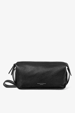 ASPINAL OF LONDON Mens Reporter Logo-Embellished Leather Wash Bag
