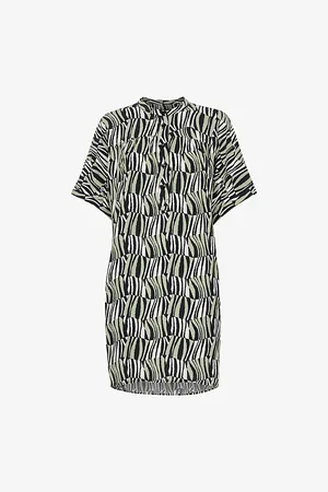 Whistles Womens Checkerboard Tiger-Print Woven Mini Dress