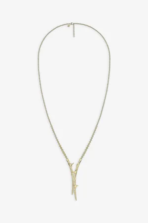SHAUN LEANE Rose Thorn Yellow Gold-Plated Vermeil Sterling-Silver Lariat Necklace