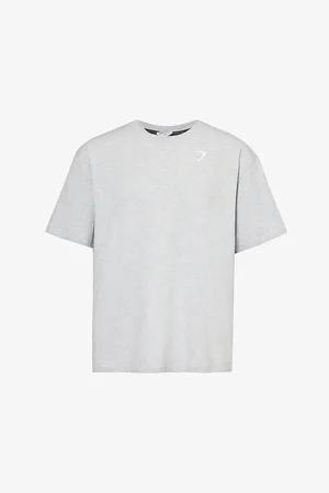 GymShark Mens Power Logo-Print Stretch-Cotton T-Shirt
