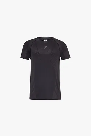 GymShark Mens Apex Seamless Brand Print Woven Slim Fit T-Shirt