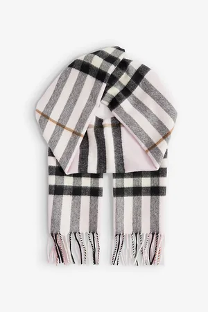 Burberry Giant Check Fringed Cashmere Scarf