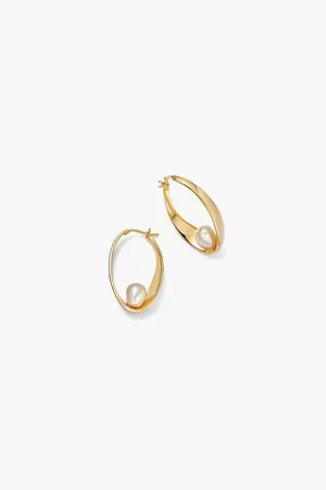 ASTLEY CLARKE Womens Floe 18ct Yellow Gold-Plated Vermeil Sterling-Silver and Freshwater-Pearl Earrings