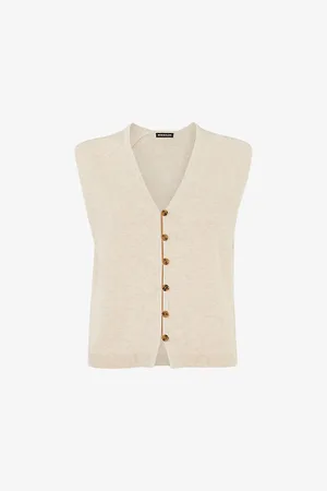 Whistles Womens Bailey V-Neck Knitted Tank Top