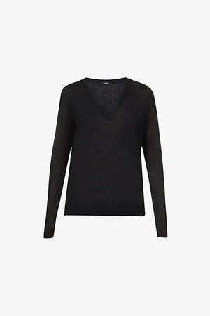 Joseph Womens Cashair V-Neck Cashmere-Knit Jumper
