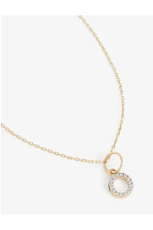 Mateo Initial O 14ct Yellow-Gold and 0.15ct Diamond Pendant Necklace