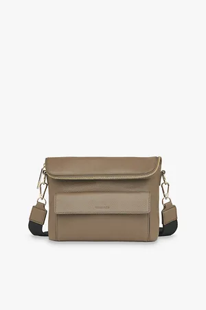 Whistles Womens Vida Logo-Embossed Leather Cross-Body Bag