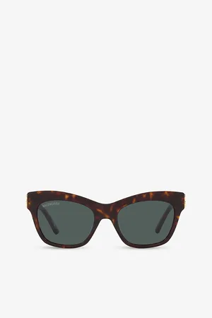 Balenciaga Womens Bb0132S Cat-Eye Frame Acetate Sunglasses