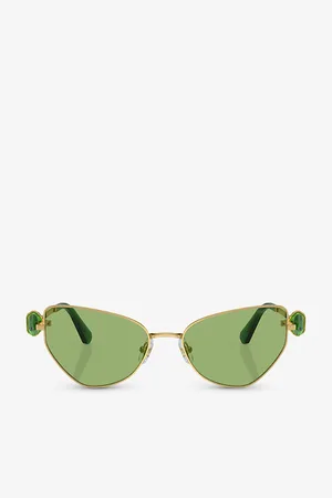 Swarovski Womens Sk7003 Irregular-Frame Metal Sunglasses
